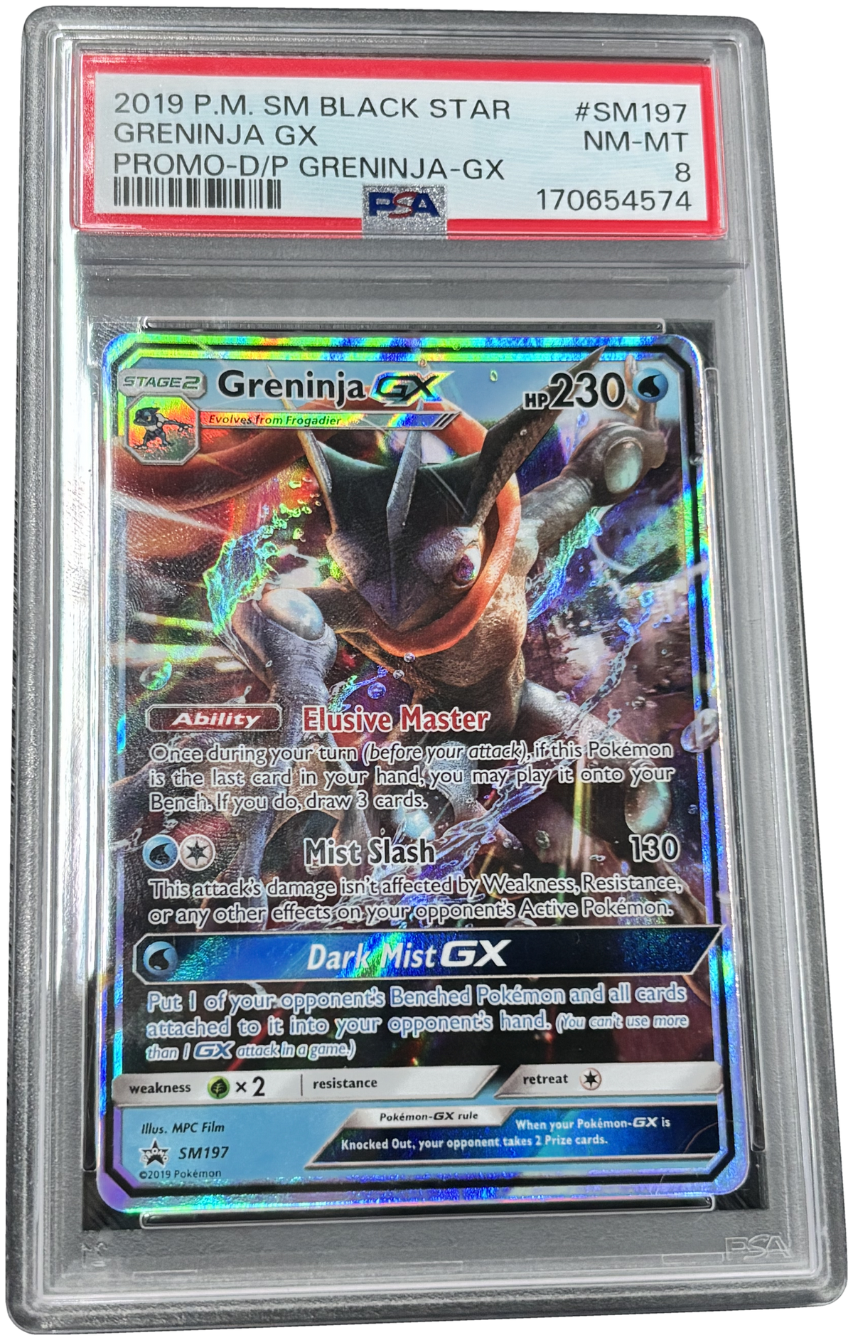 PSA 8 Greninja GX #SM197 SM Black Star Promo (2019) Pokémon TCG