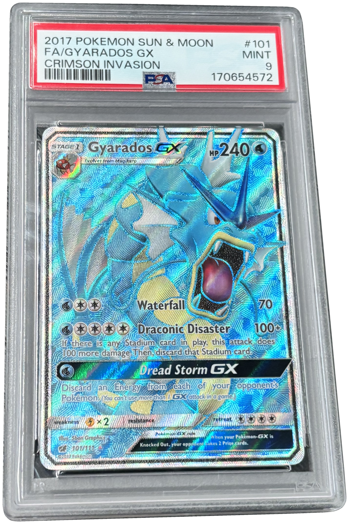 PSA 9 Gyarados GX #101 Crimson Invasion (2017) Pokémon TCG